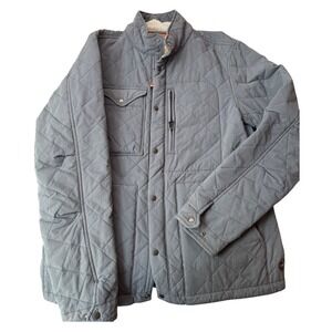Relwen Quilted Tanker Jacket Mens Medium Slate Blue Grey Orange Lining Pockets